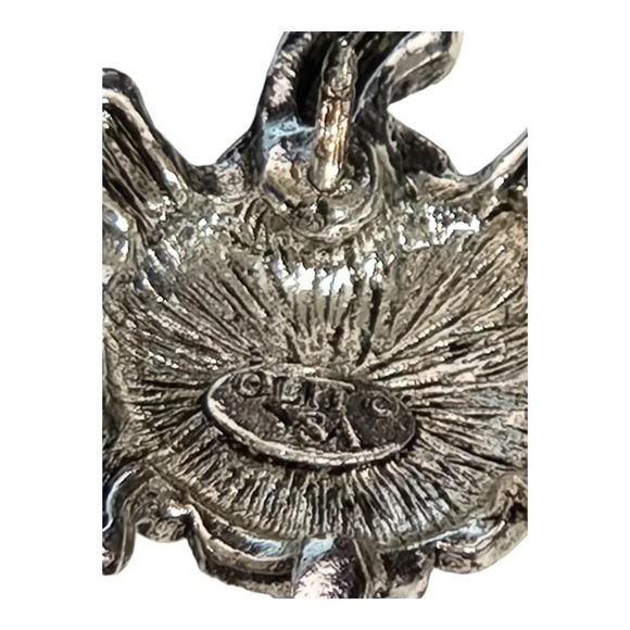 Silver Tone Turtle Pin Green & Yellow Enamel Accents Vintage - Picture 4 of 5